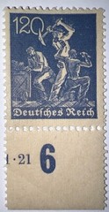 Travelstamps: 1921 Germany Deutsches Reich Mi# 168 120 Pf. Mountain Workers MNH
