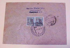 GERMAN PEACE DOVE 5M #962 cat.300E($330.00) 1947 REGISTERED HANNOVER