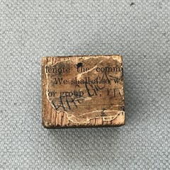 Antique German Postal Wood & Metal Printing Block Stamp Hamburg Half Schilling