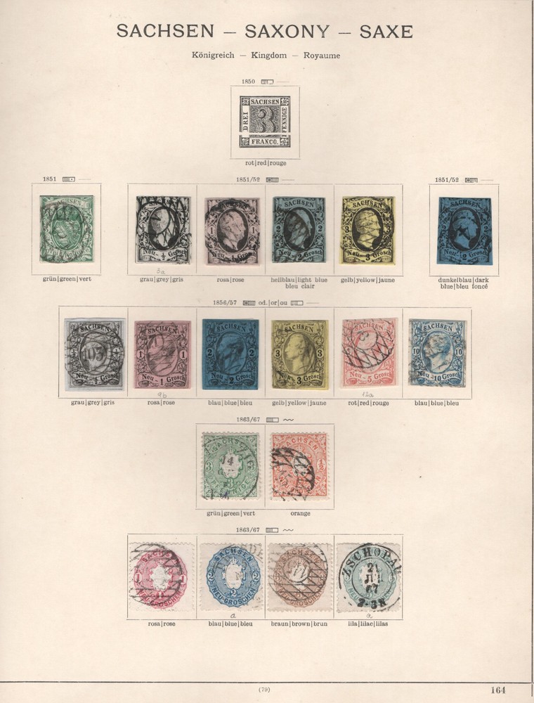GERMAN STATES SAXONY NICE USED CLASSIC QUALITY COLLECTION 1 SCANS – 46145