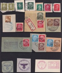 Lot Stamp Germany WWII 3rd Reich Germania Mixed On Paper Hindenburg Bohemia U