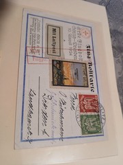 1924 German First Airmail Görlitz – Dresden Postcard Cover Children FFC Label