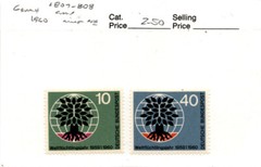 Germany, Postage Stamp, #807-808 Mint NH, 1959 World Refuge (AC)