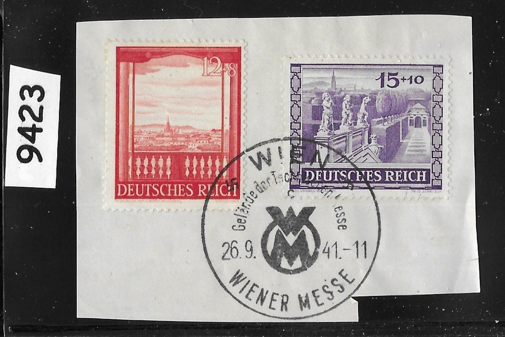 #9423 Vienna cancel B198-199 Vienna Austria / 1941 / Germany Third Reich