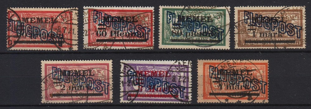 + GERMANY MEMEL KLAIPEDA 1921. AIR MAIL Mi # 40/46 COMPLETE SET USED