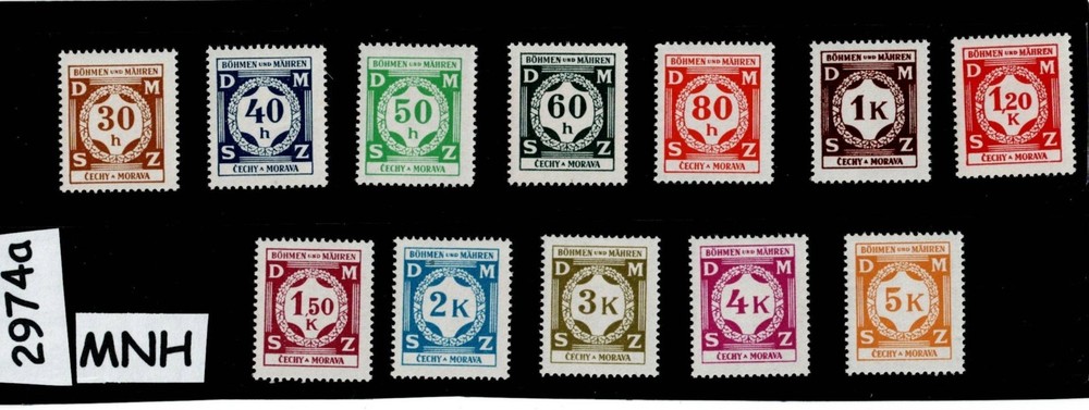 MNH stamp set 001-012 1941 Third Reich officials BaM Germany occupation #2974a