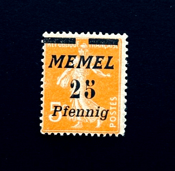 MEMEL TERRITORY Stamp – 1922 The Seederess Overprint 25pfg Mint OG NH r33