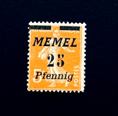 MEMEL TERRITORY Stamp – 1922 The Seederess Overprint 25pfg Mint OG NH r33