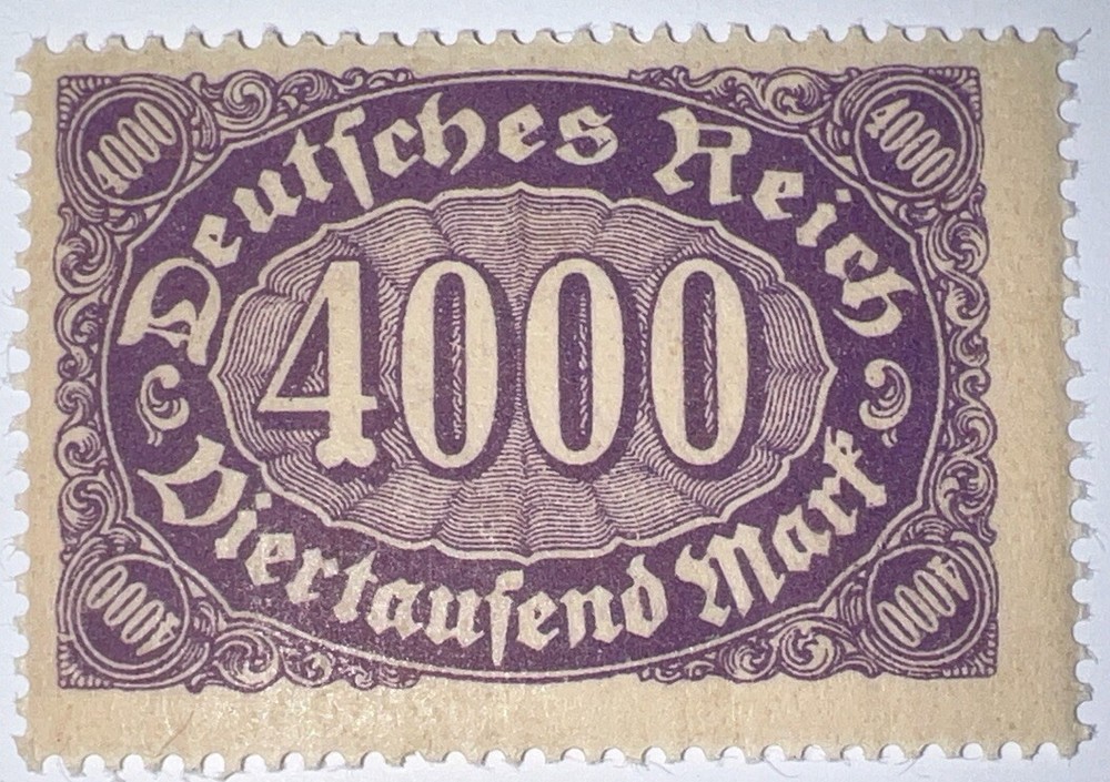 Travelstamps: 1922 Germany Stamps Deutsches Reich 4000 Mark Mi. Nr. 255 MOGNH