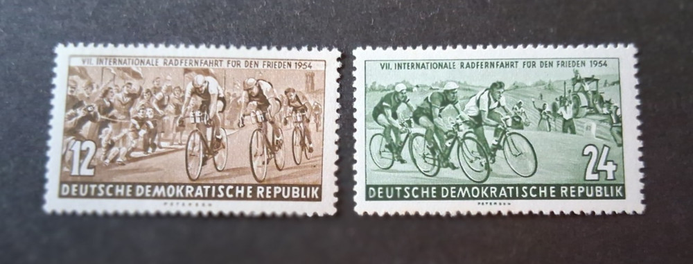 Germany DDR 1954 International Bicycle Race Set MNH Scott # 208-209 Set of 2