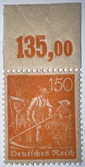 Travelstamps: 1921 Germany Stamp Deutsches Reich 150 Pfennig Michel Nr. 189 MNH