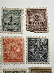 GERMANY German Reich 1923 – 10 Stamps in Series – MH