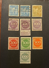 1923 Iron workers and Numerals new values, mint and used.