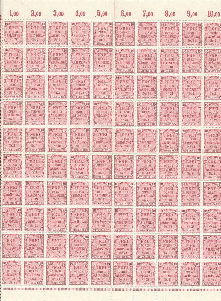 Stamp Germany Reich Mi 4 Sheet 1903 Dienst Official MNH