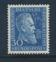 Germany 686 1951 Roentgen Nobel Prize 50th Anniv VF NH