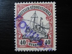 SOUTHWEST AFRICA GERMAN COLONY Mi. #17 Kaiser Yacht stamp w/ „Otjihavera“ cancel