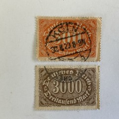 5 Germany stamps~1922-1923~Numeral~203~500m+206~3000m+269~2mil m on 200m+284+285