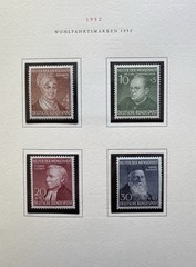 Germany 1952 Stamps +Semi-Postal Celebrities #B327-30 +MNH OG +Authentic +UPU