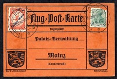 GERMANY 1912 EARLY ZEPPELIN „GELBER MUND“ EXPERIMENTAL FLIGHT TO MAINZ