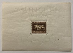 1936 GERMANY MUNICH STAMP SOUVENIR SHEET HORSES