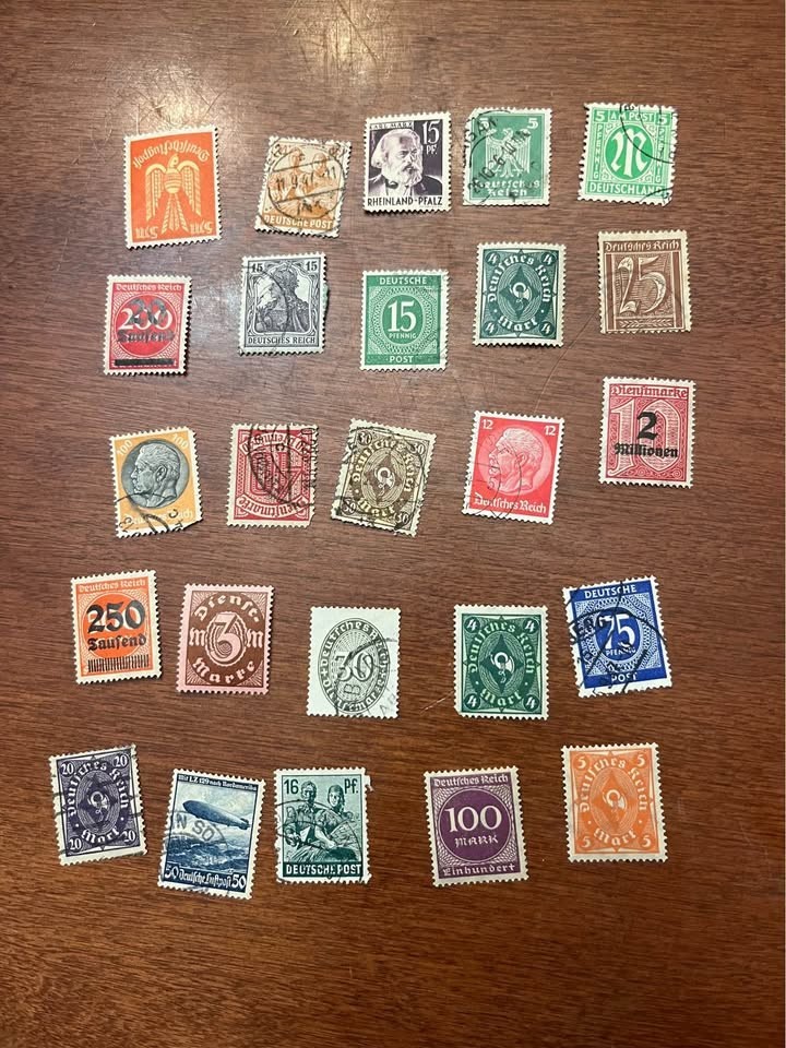 Lot of 25 Antique/Vintage German Stamps