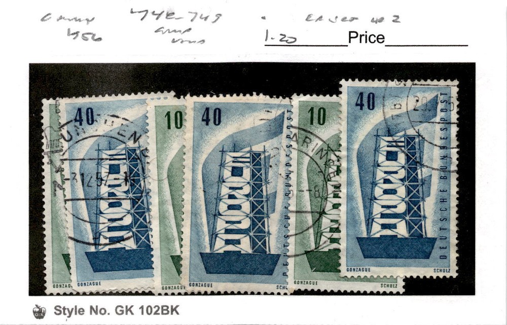 Germany, Postage Stamp, #748-749 Lot Used, 1956 Europa (AJ)