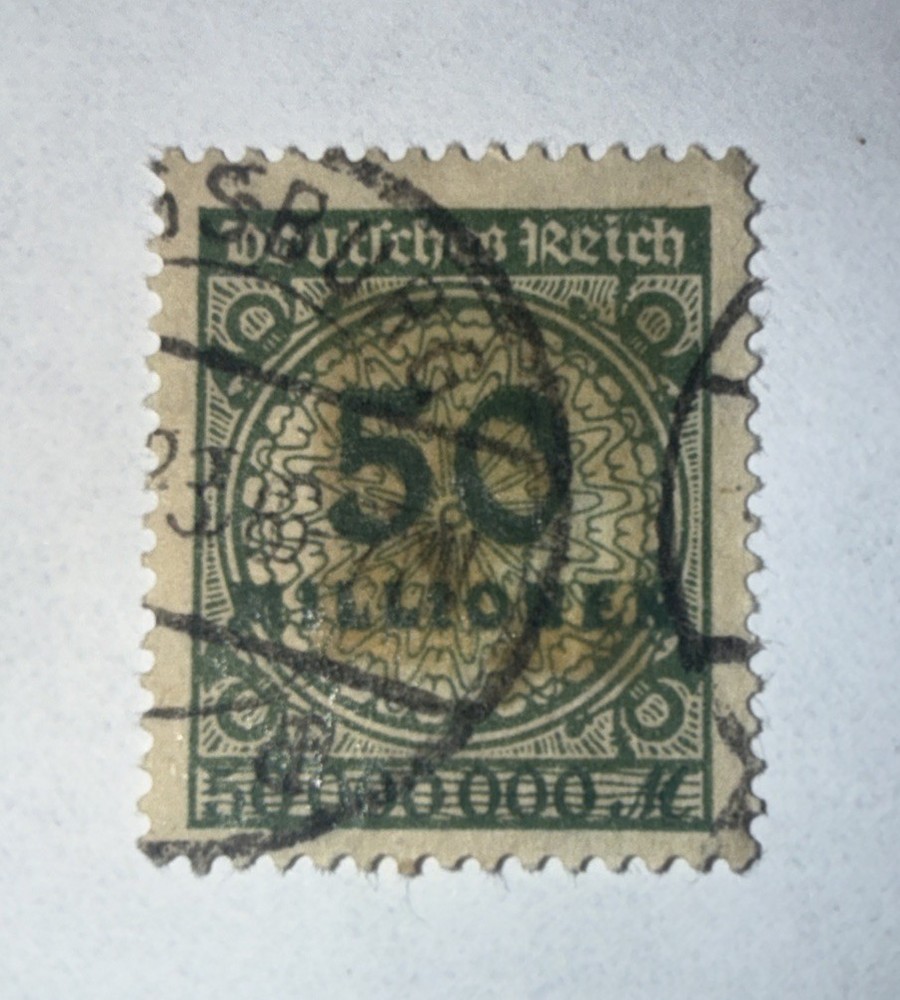 Stamp Germany Deutsches Reich 50 Millionen Mark Infla 1923 Mi #321 / Scott #289