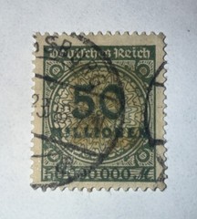 Stamp Germany Deutsches Reich 50 Millionen Mark Infla 1923 Mi #321 / Scott #289