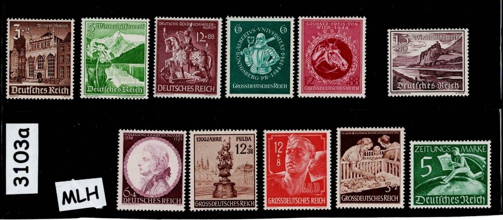 MLH stamp collection Regular postage Third Reich WWII era Germany #3103a