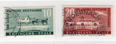 GERMANY FRENCH ZONE RHINE PALATINATE 1948 6N39-6N40 VFU EXPERTIZED SCHLEGEL BPP