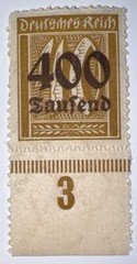 Travelstamps: 1923 Germany Deutsches Reich Stamps Mi: 300, 400 000 Mark, MOGNH
