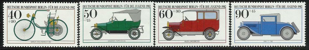 Germany Berlin – 1982 4v. MNH Vintage Motorcycle & Cars