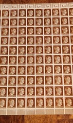 Lot of 1000 WWII Germany Hitler Stamps MNH – 10 Total Sheets 3 Pfennig