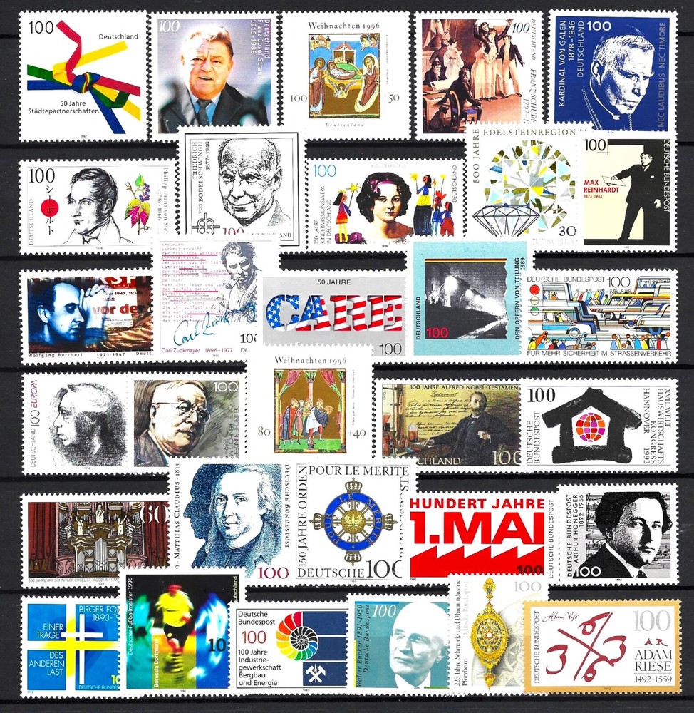 30 Germany Mint Postage Stamps MNH German People Culture Men In History Lot