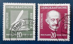 DDR Germany 1958 Used Plank Mi 6Mi 626-7 Scott 383-4 XF 7597