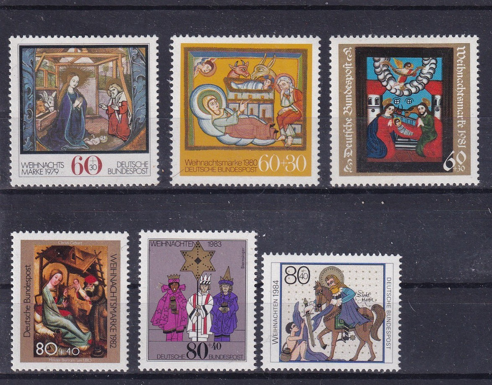 Bundesrepublik MNH ** Christmas issues from 1979, 80, 81, 92, 83, 84