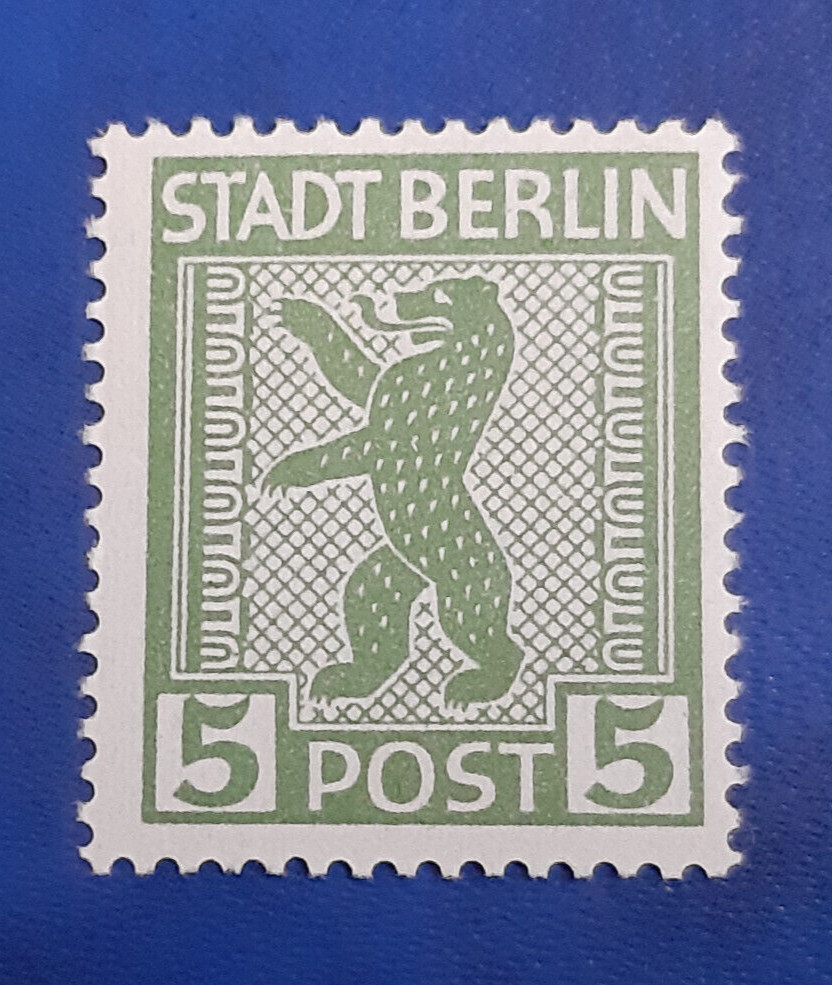 Germany Stamp Allied Occupation Berlin 5 Pfennig Jasch SBZ Mi. 1 vx III (21293)