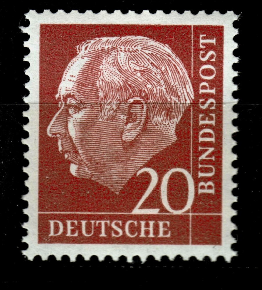 Federal 185 Yii , 20 Pf. Heuss, Lying Wz , Mint