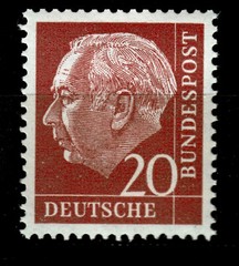 Federal 185 Yii , 20 Pf. Heuss, Lying Wz , Mint