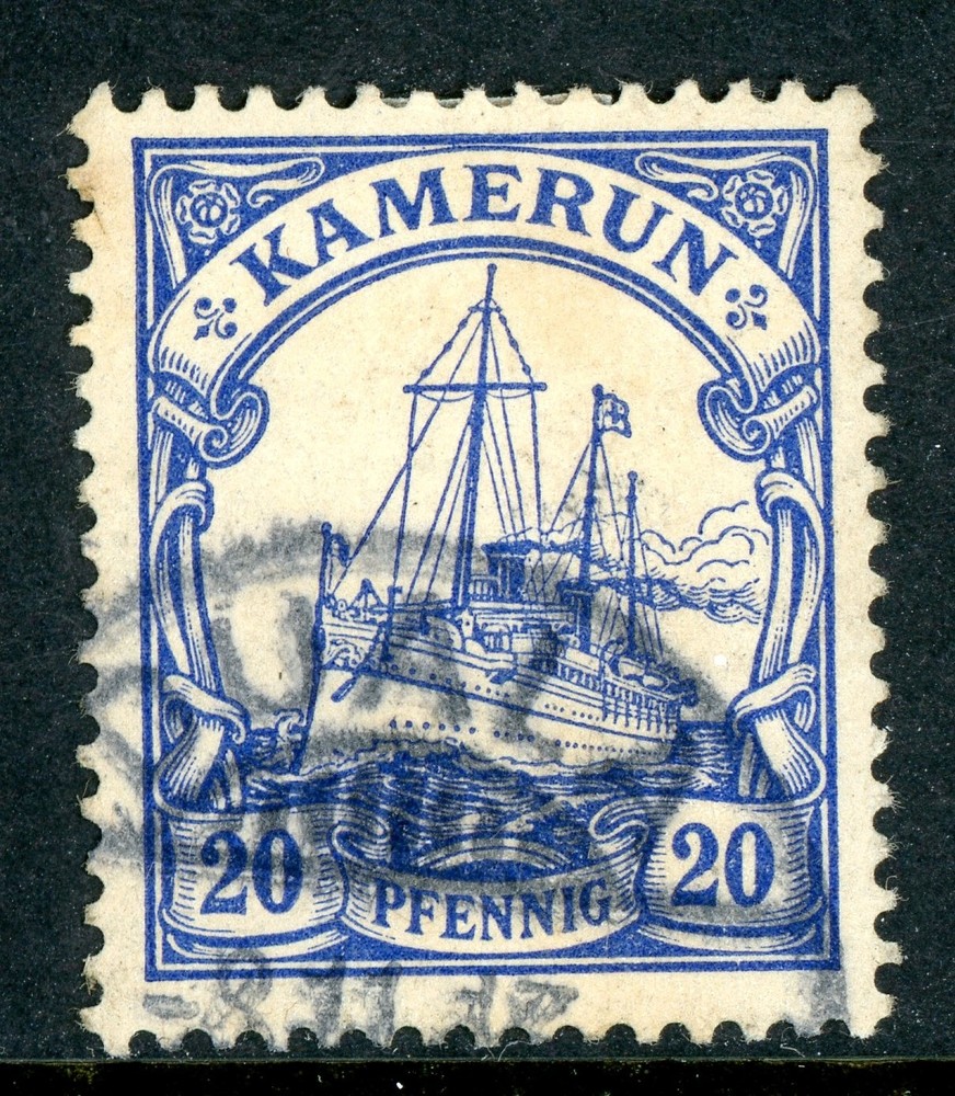 Germany 1900 Cameroon Kamerun 20pf Yacht Scott #10 VFU Y18