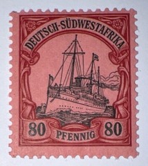 Travelstamps: GERMANY GERMAN SOUTH WEST AFRICA STAMPS Kaiser’s Yacht 80pf MOGH