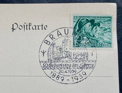 1939 Germany Postcard Adolf Hitler annexed the Sudetenland & Hitler Birthday PM