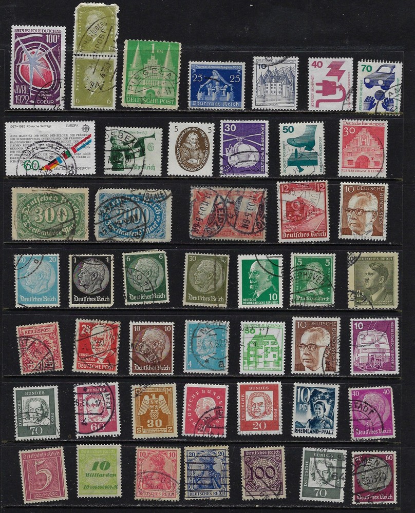 Old Original Collection 47 Different Germany Stamps Used Very Rare