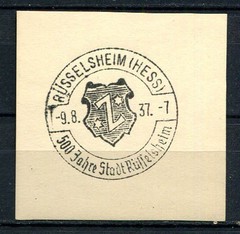 German Reich WW II : Nice fancy cancel from 1937 – Rüsselsheim