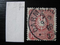 DEUTSCHES REICH Mi. #41III signed Crown & Eagle stamp w/ plate flaw! CV $12.00