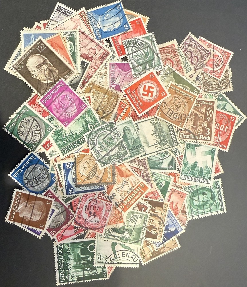 Lot Stamp Germany WWII 3rd Reich Hitler Hindenburg 100 Different Premium U