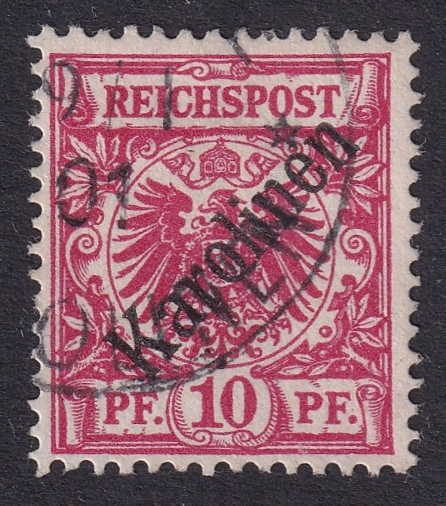 CAROLINE ISLANDS 1899-1900 First Overprint 10pf Carmine SG 3 Used (CV £190)