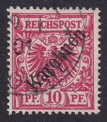 CAROLINE ISLANDS 1899-1900 First Overprint 10pf Carmine SG 3 Used (CV £190)