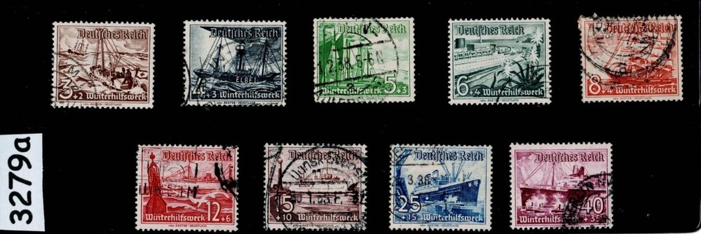 Used Stamp set B107-115 1937 Germany Third Reich Winter relief fund #3279a