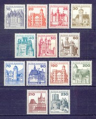 Germany 1231-42 MNH 1977-79 Various Castles Complete Set of 13 Very Fine